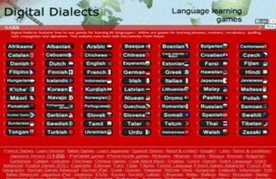 Quick look at various language websites and resources