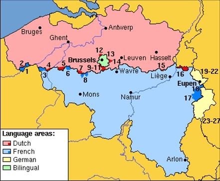 language walloon flemish vs municipalities minority belgian speakers facilities map