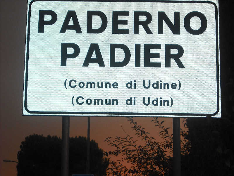 Friulian road sign